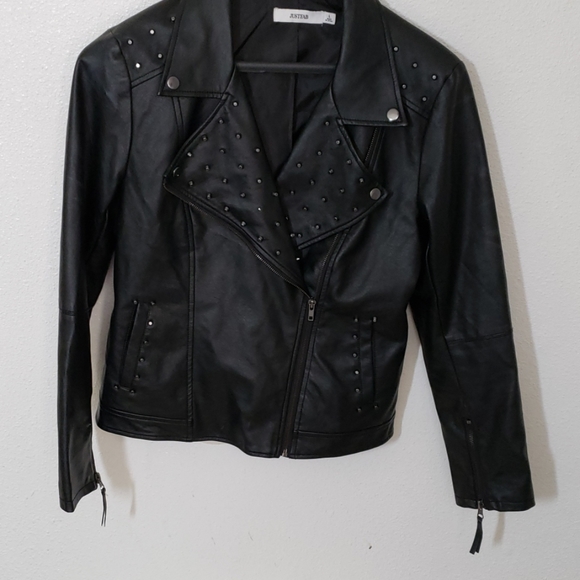 JustFab Jackets & Blazers - Just fab black studded moto jacket,  sz large